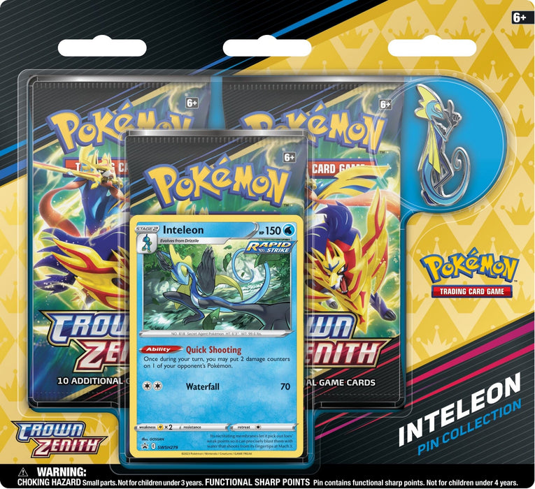 Pokemon TCG: Crown Zenith Pin Collection - Rillaboom, Cinderace & Inteleon