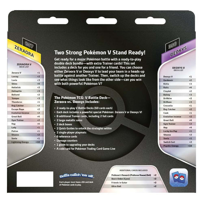 Pokemon Trading Card Game: Deoxys V or Zeraora V Battle Deck